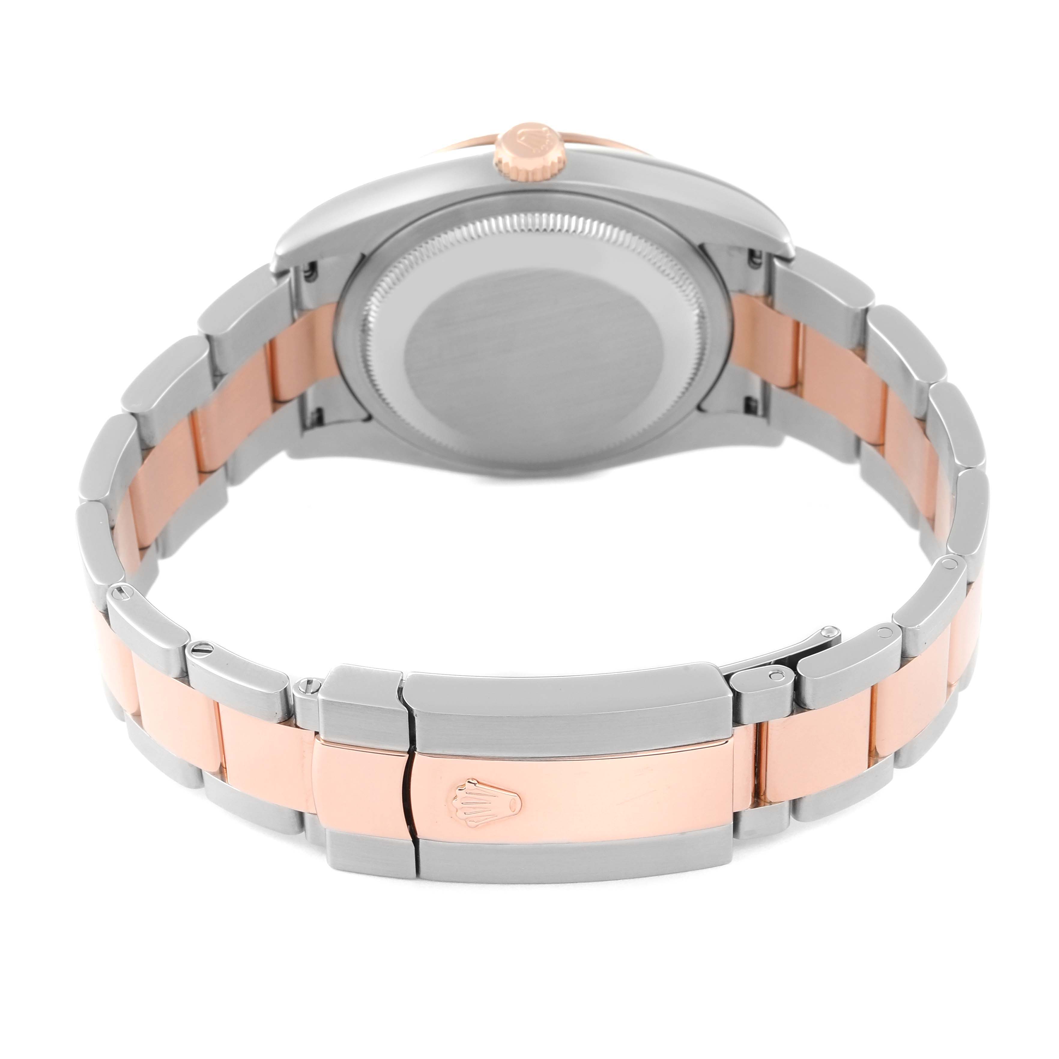 This image shows the rear side and bracelet of a Rolex Turn-o-Graph 116261 Men's Steel and Gold (two tone) Black Dial 116261 Men's Steel and Gold (two tone) Black Dial watch.