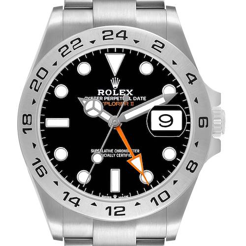 Photo of Rolex Explorer II 42 Black Dial Steel Mens Watch 226570 Box Card