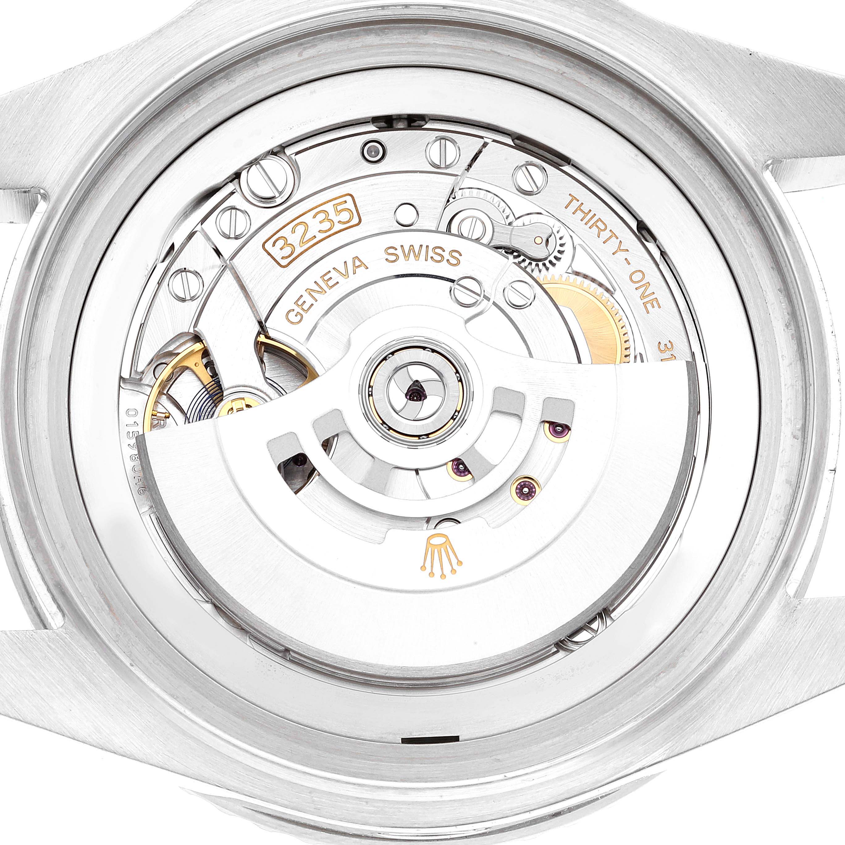 The image shows the back view of a Rolex Sea-Dweller 126660 Men's Stainless Steel Blue Dial 126660 Men's Stainless Steel Blue Dial watch, highlighting the intricate movement and rotor.