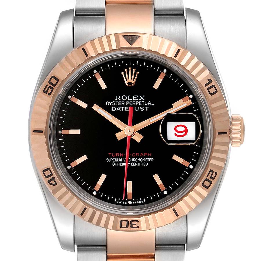 Rolex Turnograph Datejust Steel Rose Gold Mens Watch 116261 SwissWatchExpo