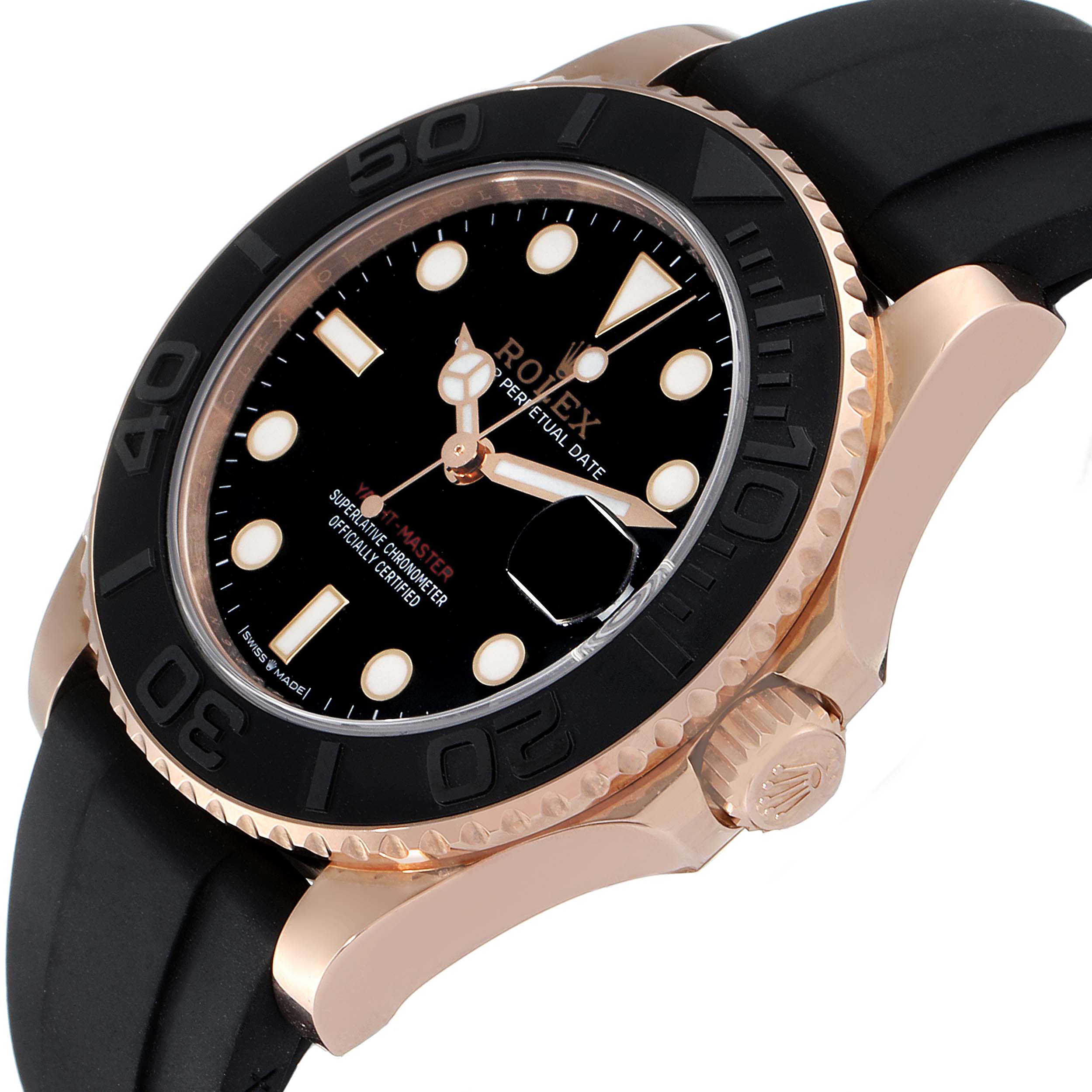 Rolex Yachtmaster 37 18K Rose Gold Oysterflex Watch 268655 Unworn ...