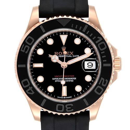 Photo of Rolex Yachtmaster 37 18K Rose Gold Oysterflex Watch 268655 Unworn