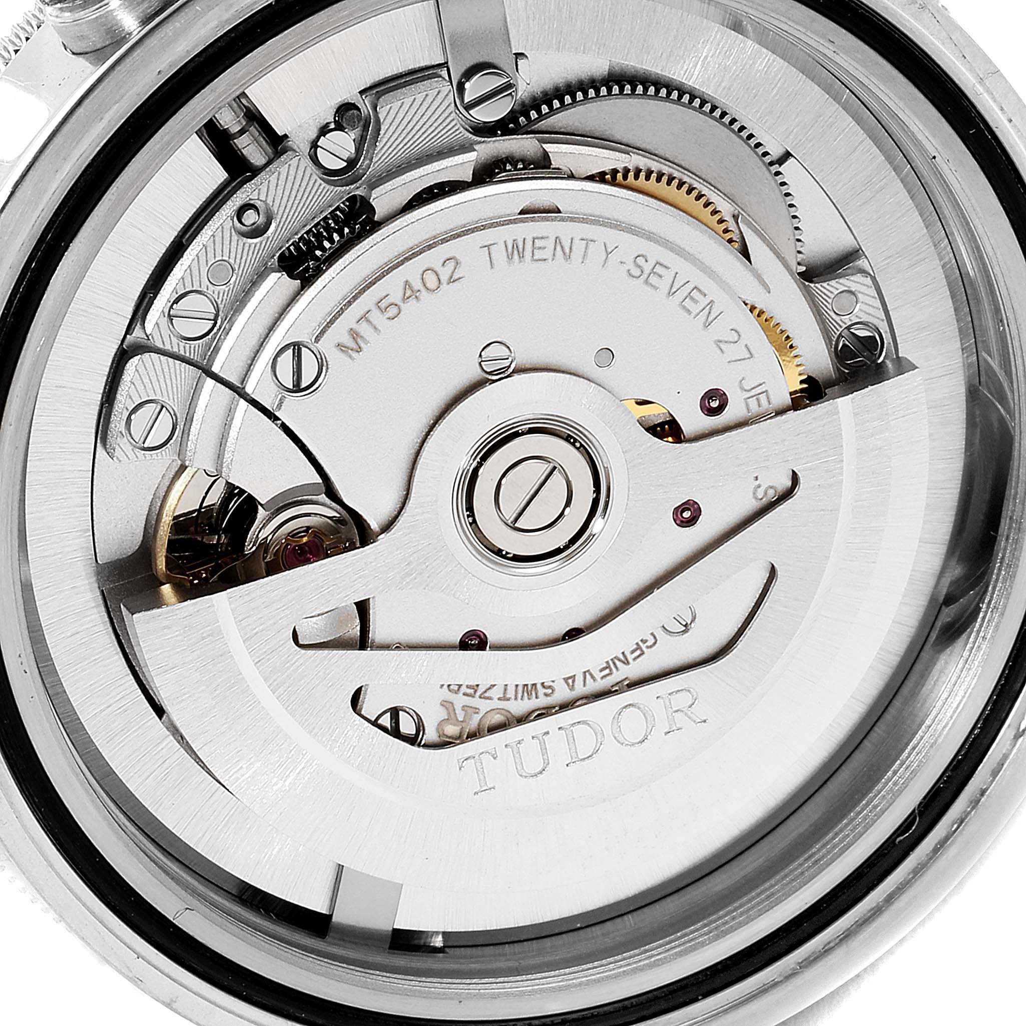 This image shows the internal movement of the Tudor Heritage Black Bay 79030N Men
s Stainless Steel Black Dial 79030N Men
s Stainless Steel Black Dial watch from a close-up, back angle.