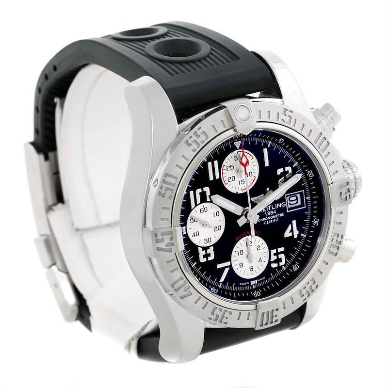 Breitling Aeromarine Super Avenger Steel Rubber Strap Watch A13381 SwissWatchExpo