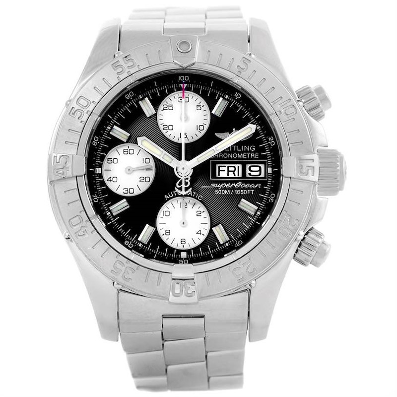 Breitling Aeromarine Superocean Chrono Black Dial Mens Watch