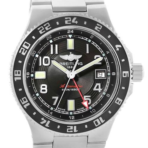 Photo of Breitling Aeromarine Superocean GMT Grey Dial Mens Watch A32380