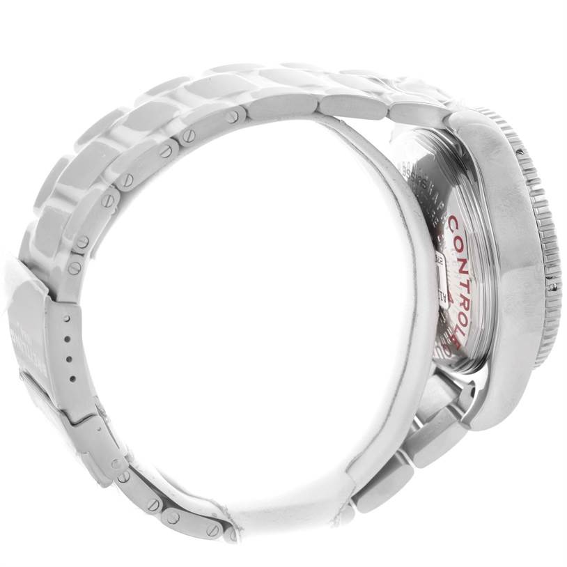 The image shows the side view of a Breitling Superocean A13341C3/BD19 Men's Stainless Steel Black Dial A13341C3/BD19 Men's Stainless Steel Black Dial watch, highlighting the bracelet and caseback.