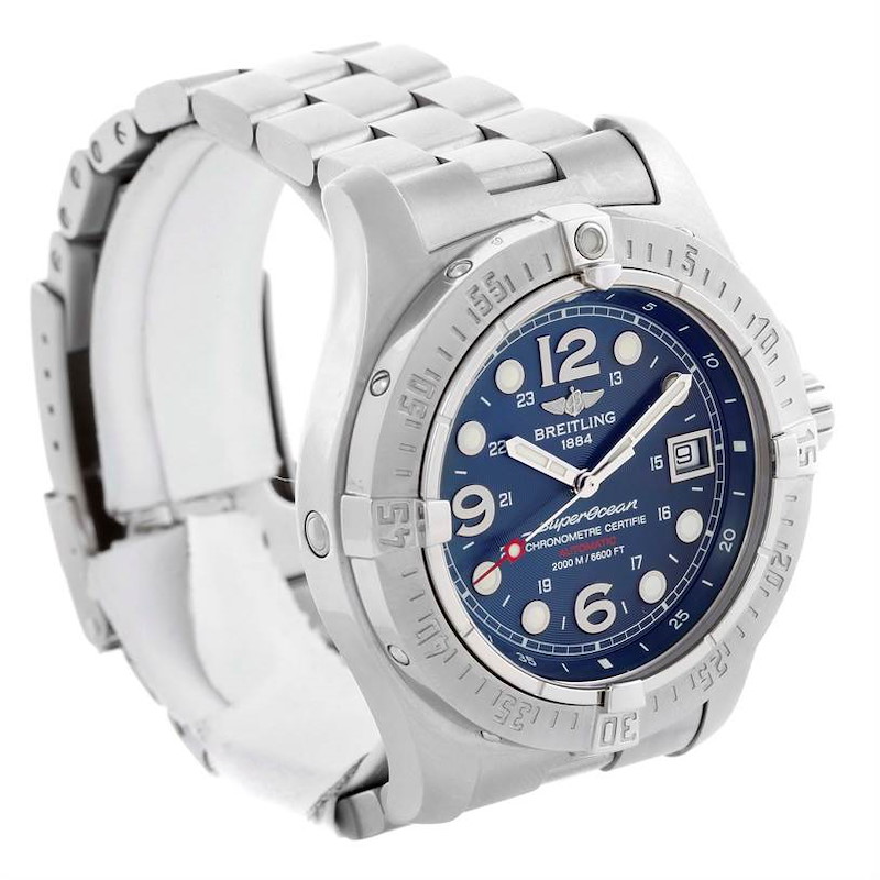 Breitling Aeromarine Superocean Steelfish Blue Dial Watch A17390 SwissWatchExpo