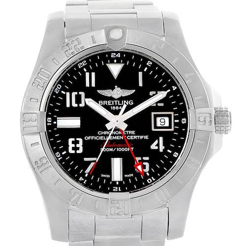Photo of Breitling Aeromarine Avenger II GMT Black Dial Watch A32390 Box Papers
