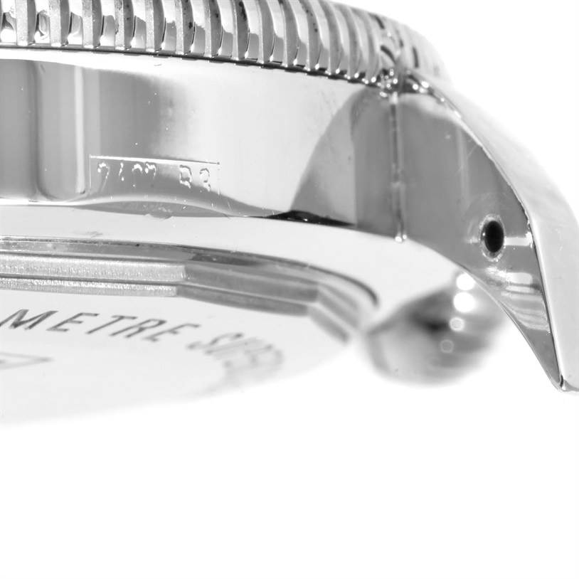 The image shows a close-up side view of the case and bezel of the Breitling Superocean A17320 Men's Stainless Steel Blue Dial A17320 Men's Stainless Steel Blue Dial watch.