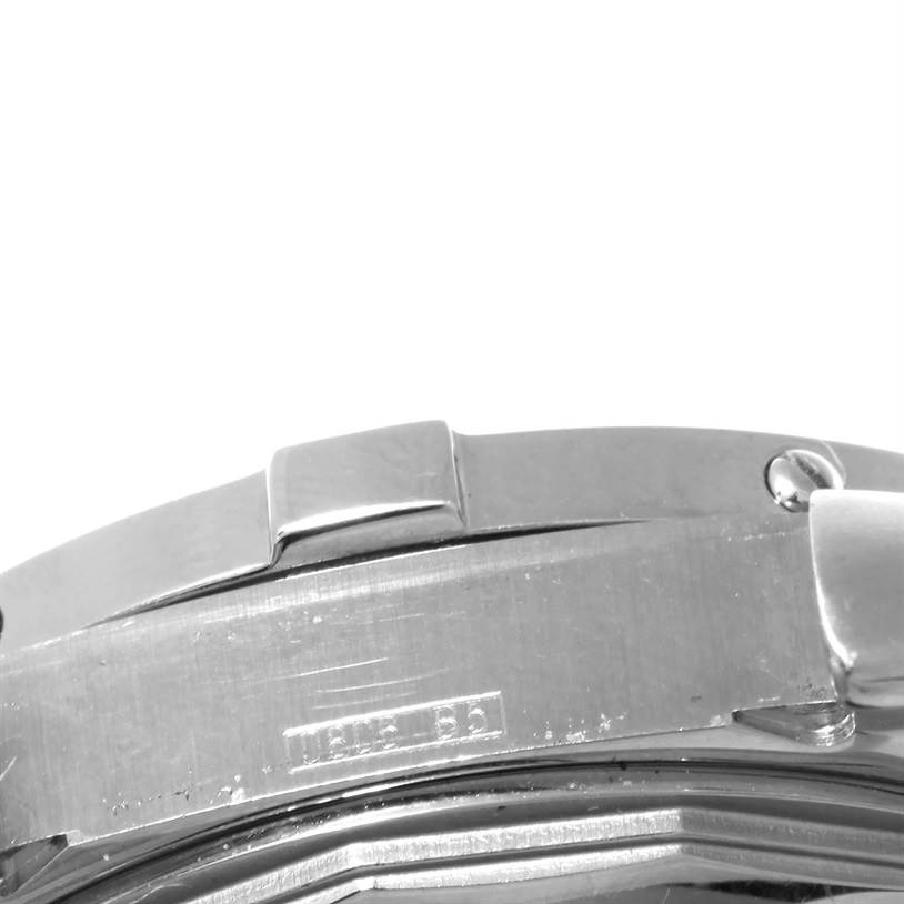 This image shows a close-up side view of the case and bezel of the Breitling Superocean A17390 Men's Stainless Steel Blue Dial A17390 Men's Stainless Steel Blue Dial watch.