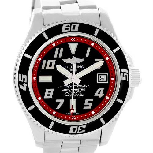 Photo of Breitling Aeromarine Superocean 42 Abyss Red Steel Date Watch A17364