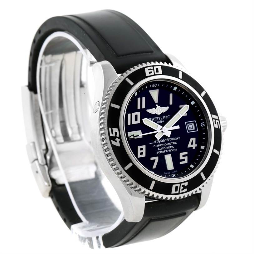 Breitling Superocean 42 Abyss Black Rubber Strap Watch A17364 ...