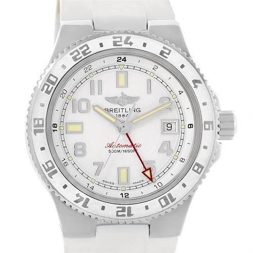 Photo of Breitling Superocean GMT White Dial Rubber Watch A32380A9-A737 Unworn