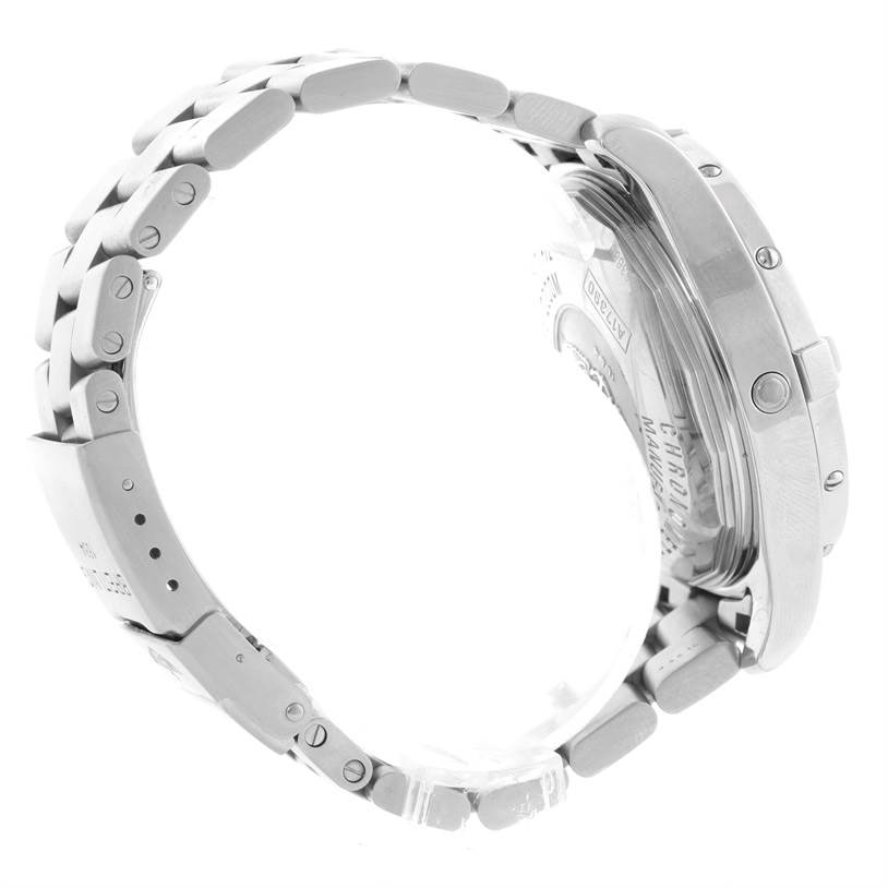 The image shows a side view of the band and case back of a Breitling Superocean A17390 Men's Stainless Steel White Dial A17390 Men's Stainless Steel White Dial watch.