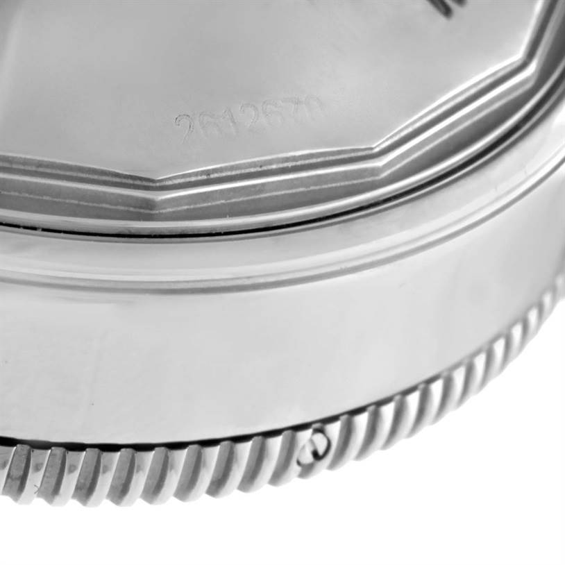 This image shows a close-up of the bezel and part of the case of a Breitling Superocean A2337016-C856-154A Men's Stainless Steel Blue Dial A2337016-C856-154A Men's Stainless Steel Blue Dial watch.