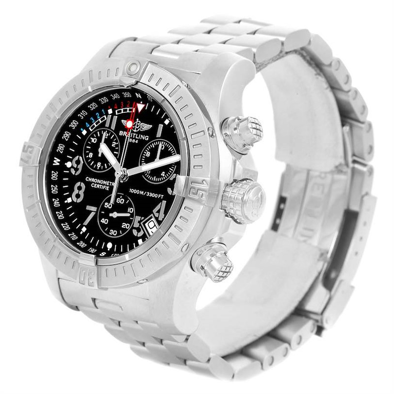 Breitling Avenger Seawolf Black Dial Mens Watch A73390 Box Papers SwissWatchExpo
