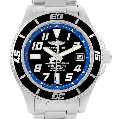 Photo of Breitling Superocean 42 Abyss Black Blue Dial Steel Mens Watch A17364