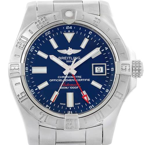 Photo of Breitling Aeromarine Avenger II GMT Blue Dial Steel Mens Watch A32390