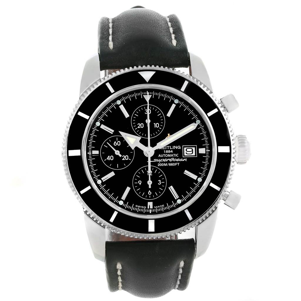 breitling black strap watch
