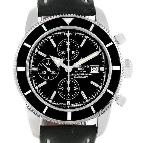 Photo of Breitling SuperOcean Heritage Chrono 46 Black Leather Strap Watch A13320