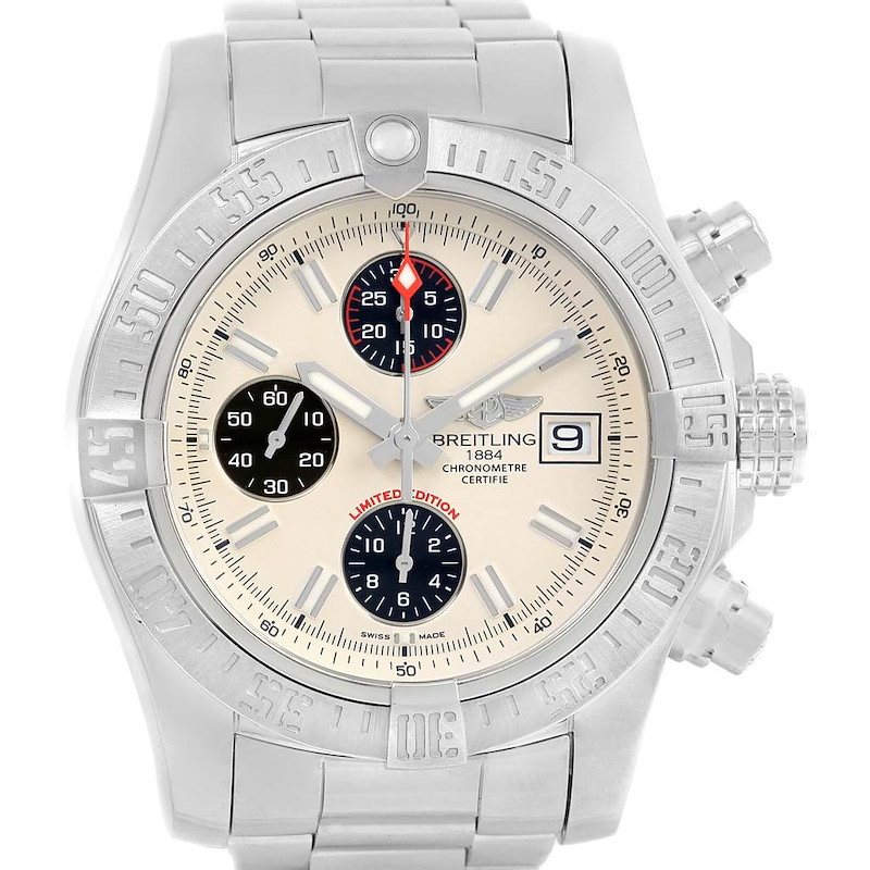 Breitling Aeromarine Super Avenger White Dial Mens Watch A13381 SwissWatchExpo