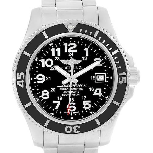 Photo of Breitling Superocean II Black Dial Steel Mens Watch A17365 Box Papers