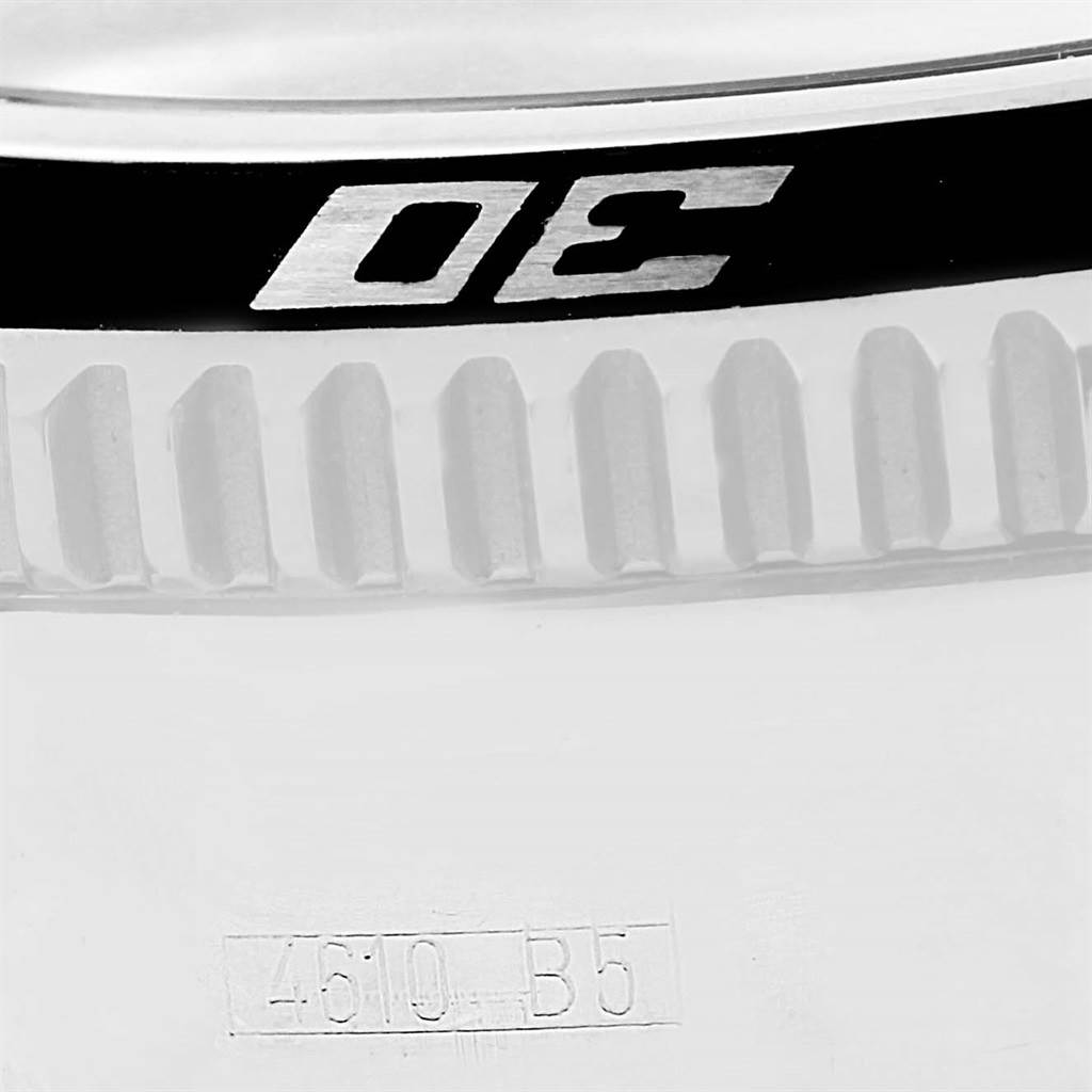 The image shows a close-up of the bezel edge and serial number of a Breitling Superocean A17364 Men's Stainless Steel Black Dial A17364 Men's Stainless Steel Black Dial watch.