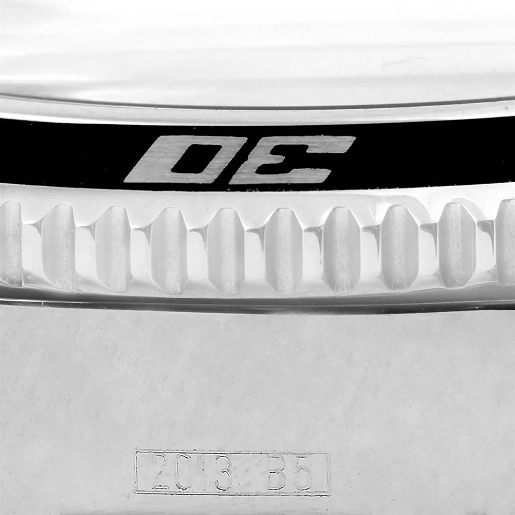 This close-up image shows the bezel and part of the case of the Breitling Superocean A17364 Men's Stainless Steel Black Dial A17364 Men's Stainless Steel Black Dial watch from a side angle.