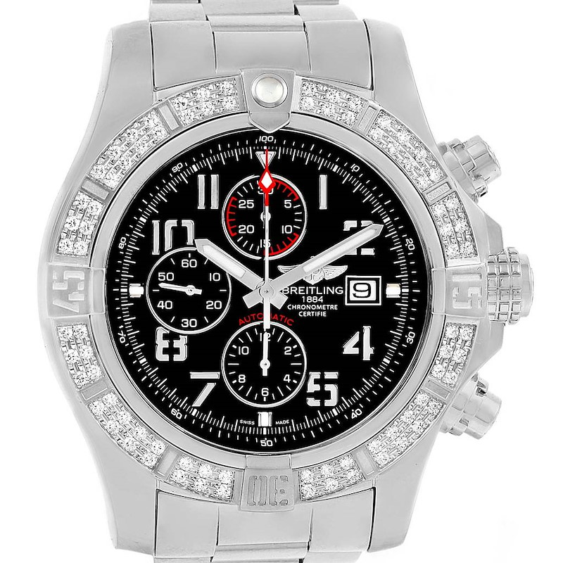 Breitling Aeromarine Super Avenger Diamond Mens Watch A13370 SwissWatchExpo