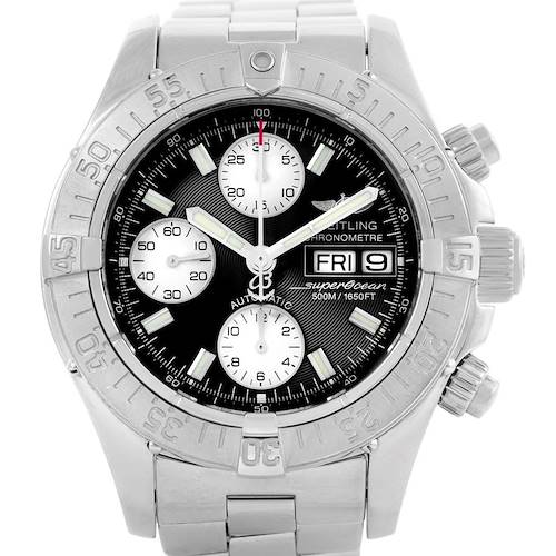Photo of Breitling Aeromarine Superocean Black Dial Mens Watch A13340 Box Papers