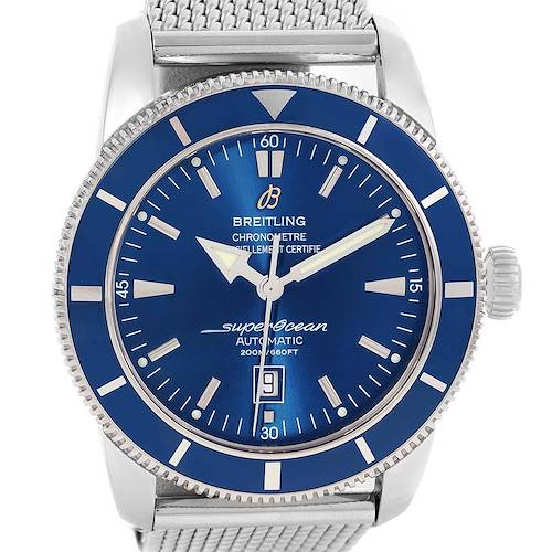 Photo of Breitling Superocean Heritage 46 Blue Dial Mesh Bracelet Watch A17320