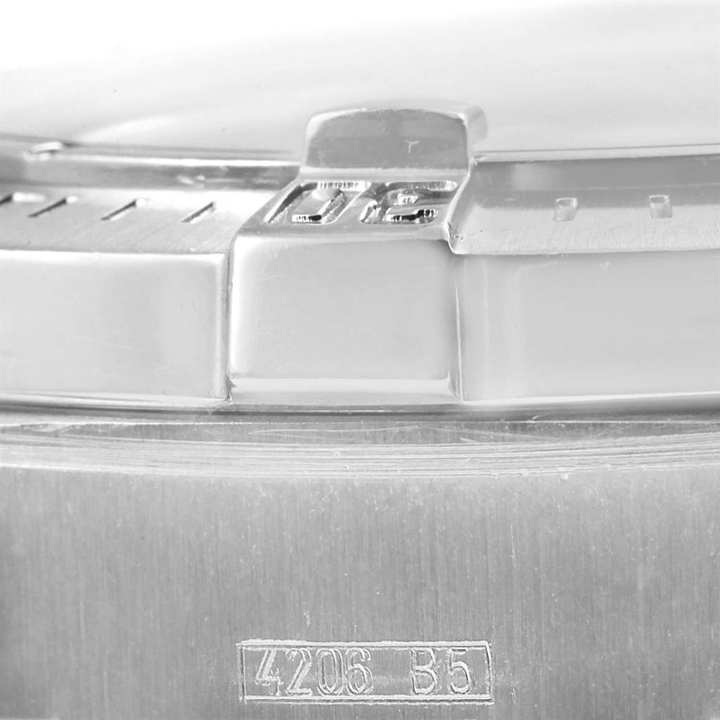 This image shows a close-up view of the bezel and side casing of a Breitling Superocean A17390 Men's Stainless Steel Silver Dial A17390 Men's Stainless Steel Silver Dial model watch.