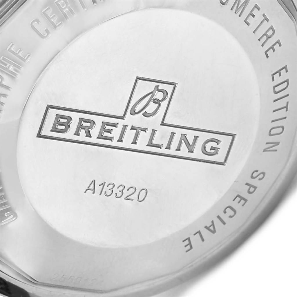 This image shows the case back of a Breitling Superocean A13320 Men's Stainless Steel Blue Dial A13320 Men's Stainless Steel Blue Dial watch, featuring the model number A13320.