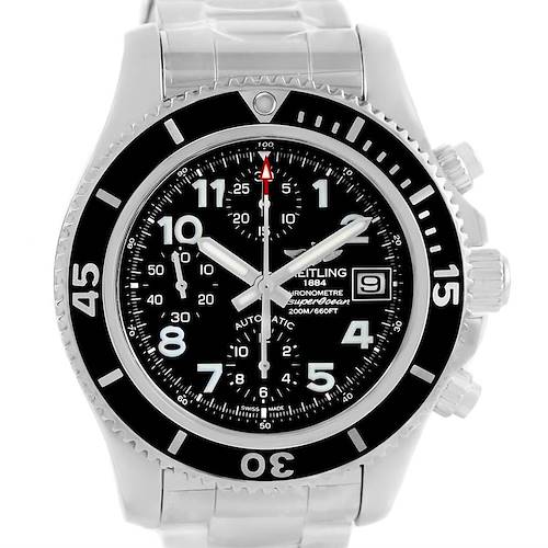 Photo of Breitling Superocean Chronograph 42 Black Dial Steel Mens Watch A13311