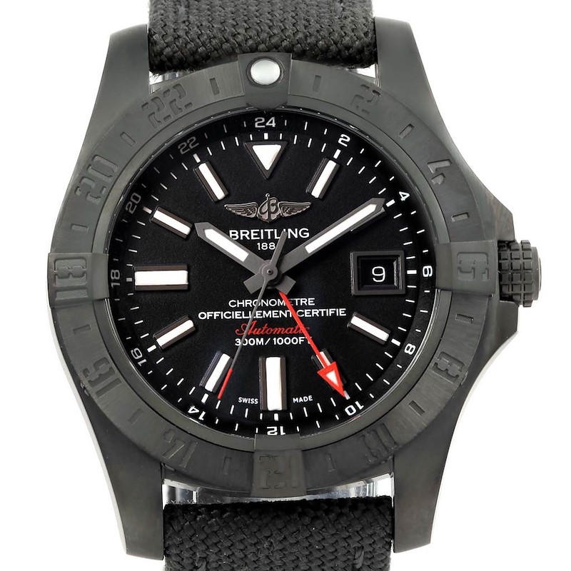 Breitling Aeromarine Avenger II GMT Canvas Strap Watch M32390 Unworn SwissWatchExpo
