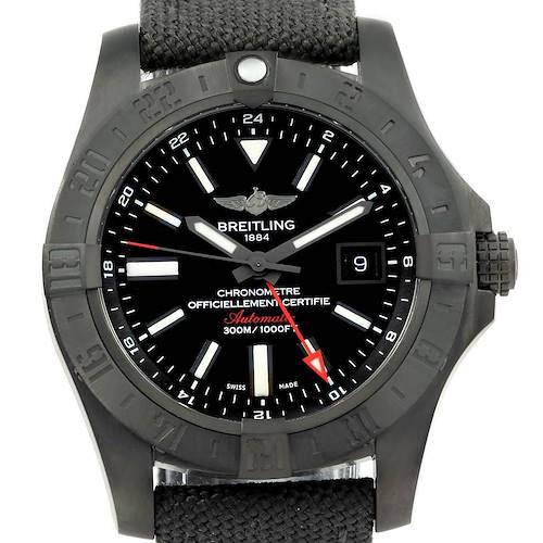 Photo of Breitling Aeromarine Avenger II GMT Black Steel Watch M32390 Unworn