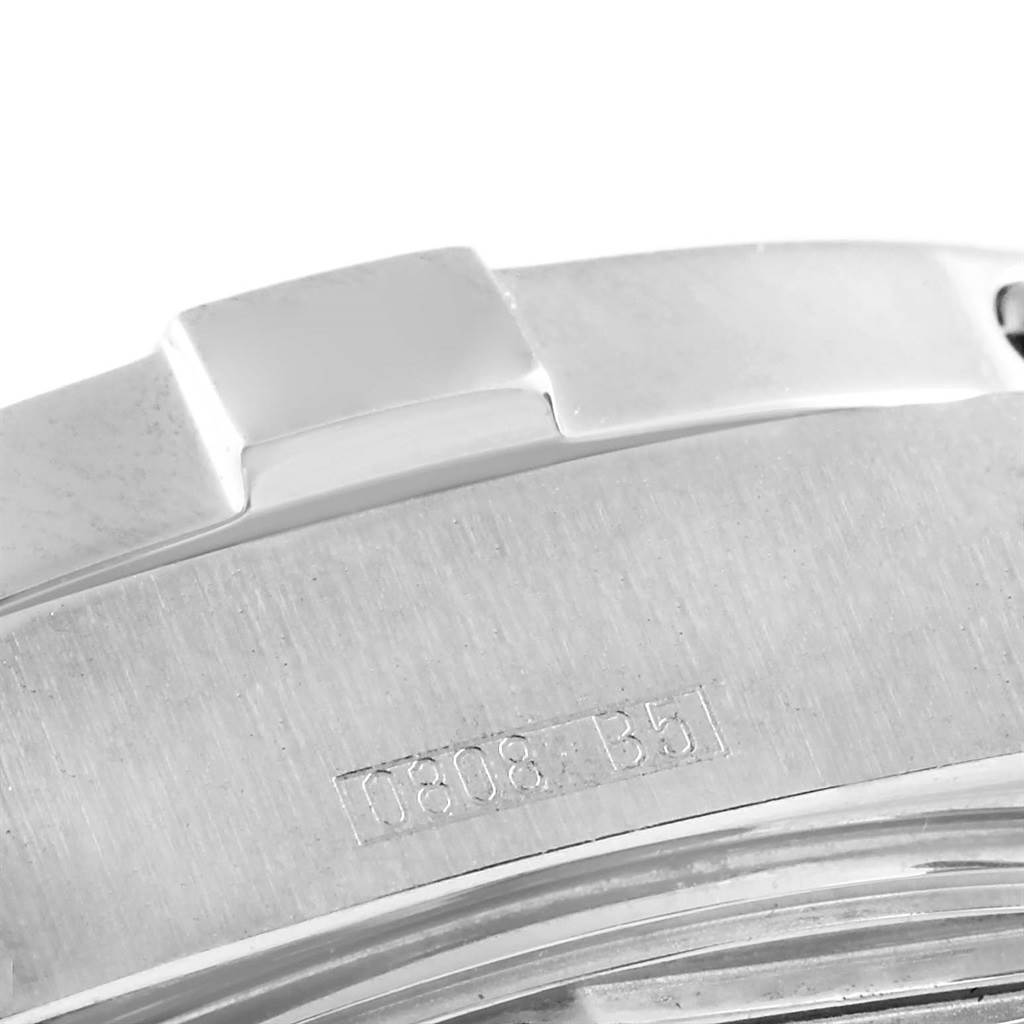 The image shows a close-up of the side of a Breitling Superocean A17390 Men's Stainless Steel Black Dial A17390 Men's Stainless Steel Black Dial watch, highlighting part of the case and bracelet.