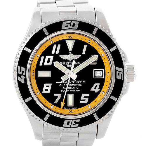 Photo of Breitling Superocean 42 Abyss Black Yellow Automatic Mens Watch A17364