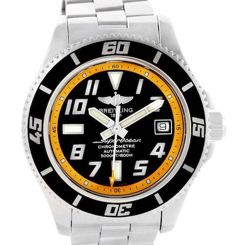 Photo of Breitling Superocean Abyss Black Yellow Mens Watch A17364 Box