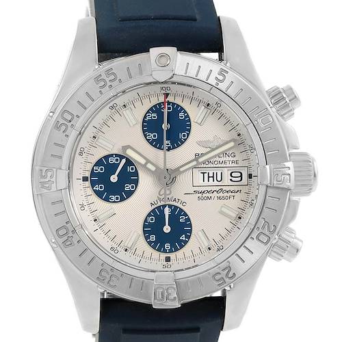 Photo of Breitling Aeromarine Superocean Blue Rubber Strap Mens Watch A13340