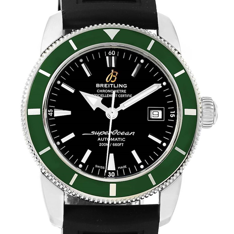 Breitling Superocean Heritage 42 Green Bezel Mens Watch A17321 SwissWatchExpo