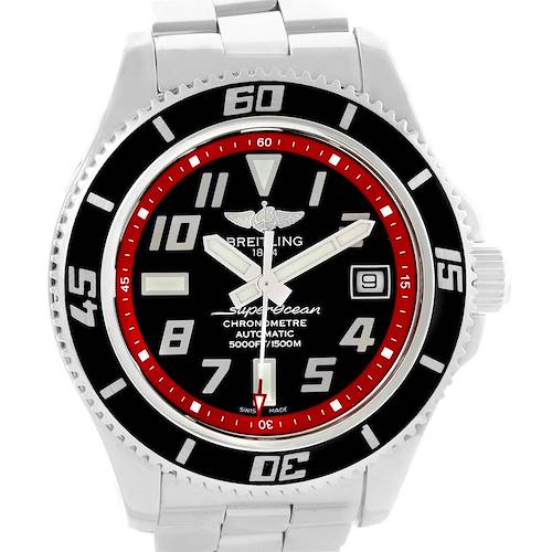 Photo of Breitling Superocean 42 Abyss Black Red Steel Mens Watch A17364
