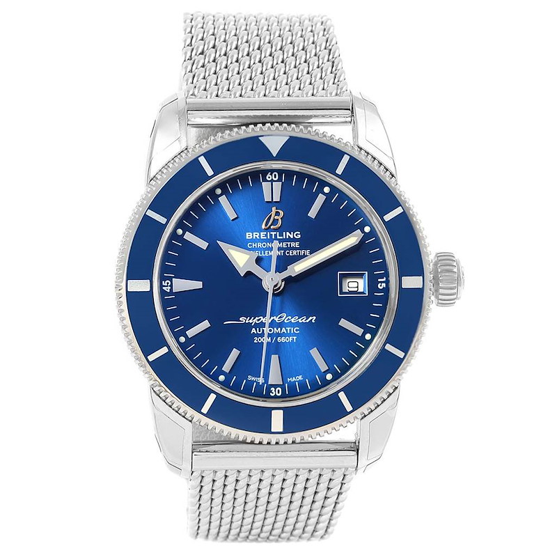 Breitling Superocean Heritage 42 Mesh Bracelet Watch A17321 Unworn SwissWatchExpo