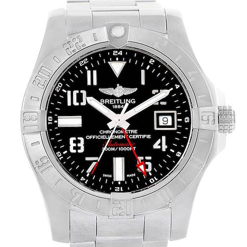 Photo of Breitling Aeromarine Avenger II GMT Black Dial Watch A32390 Papers