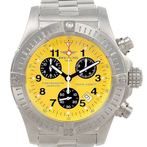 Photo of Breitling Aeromarine Chrono Avenger M1 Yellow Dial Titanium Watch E73360