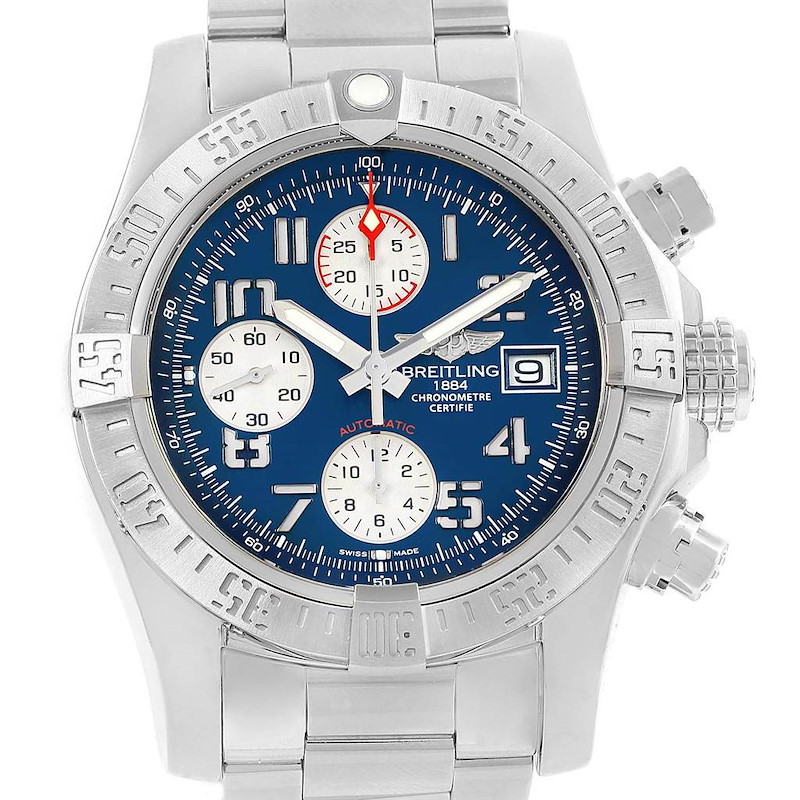 Breitling Aeromarine Avenger II Blue Dial Chronograph Watch A13381 SwissWatchExpo