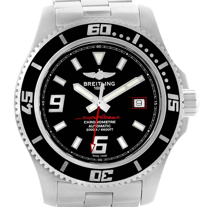 Breitling Aeromarine Superocean 44 Red Hand Watch A17391 Box Papers SwissWatchExpo