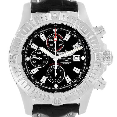 Photo of Breitling Aeromarine Super Avenger Black Dial Watch A13370 Box Papers