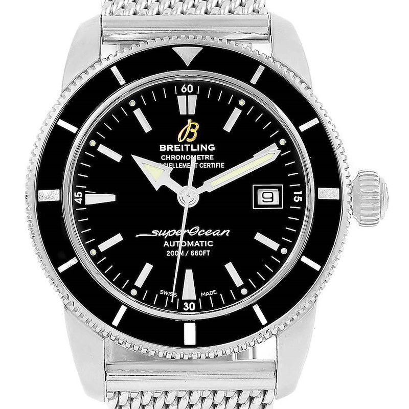 Breitling Superocean Heritage 42 Mesh Bracelet Watch A17321 Box Papers SwissWatchExpo